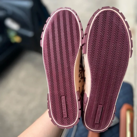 FARM RIO Beige Sunset Floral Tapestry Flatform Sneakers, Boho - Picture 13 of 15